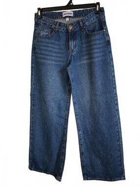 Disclosure High Waist Wide Leg Denim Jeans with Leopard Heart Pockets Size 7